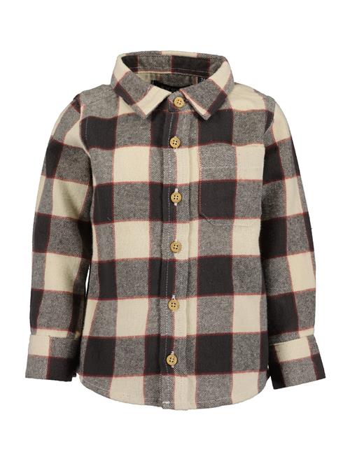 BLUE SEVEN Skjorte  beige / antracit / rød