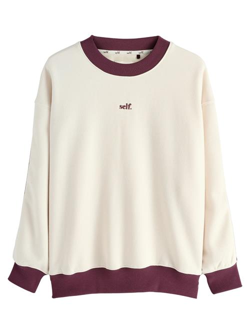 Next Sweatshirt 'Selbst'  ecru / bordeaux