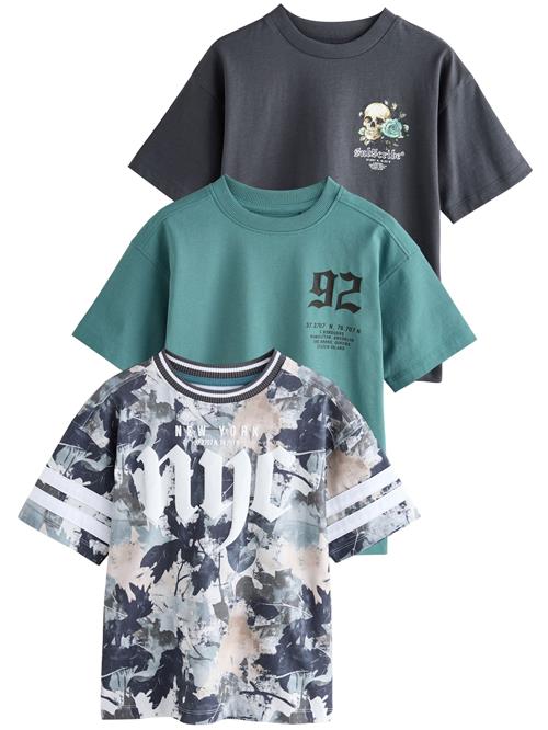 Next Shirts  mørkegrå / petroleum / hvid
