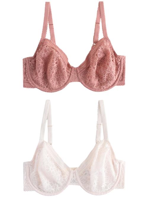 Next BH  ecru / pastelrød
