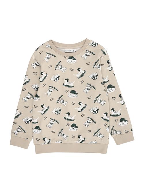 NAME IT Sweatshirt 'NMMVIFELIX'  beige / sort / hvid