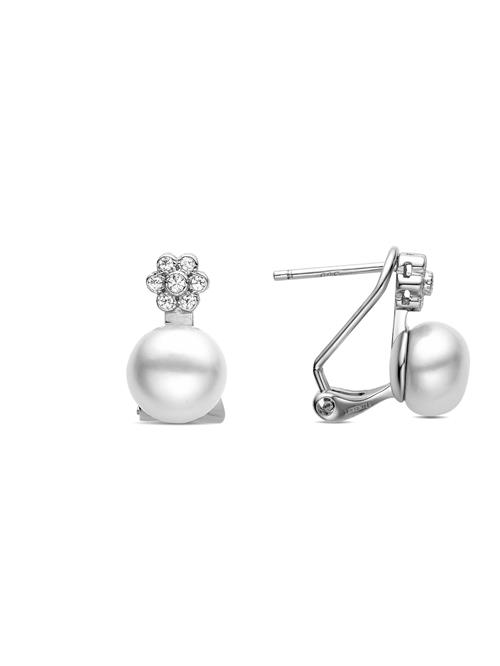 Luxenter Øreringe 'Altul'  sølv / transparent / perlehvid