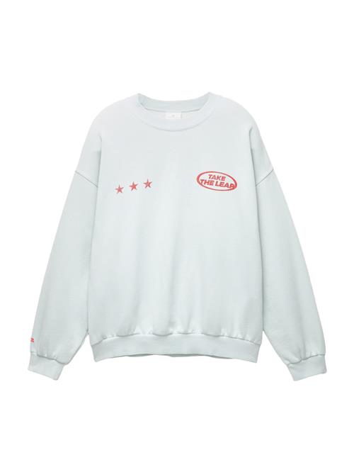 Pull&Bear Sweatshirt  himmelblå / rød