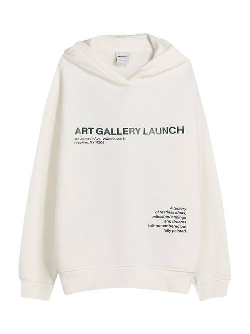 Bershka Sweatshirt  sort / offwhite