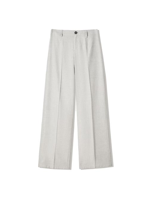 Bershka Bukser med lægfolder  lysegrå