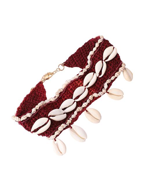 SOHI Kæde 'Debjani'  mørkerød / hvid