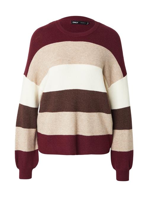 ONLY Pullover 'ONLATIA'  beige-meleret / choko / vinrød / hvid