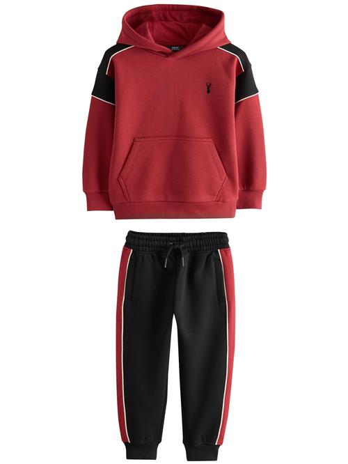Next Joggingdragt  mørkerød / sort / hvid