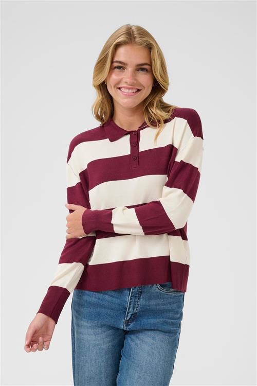 Kaffe Pullover 'Lizza'  rød / hvid