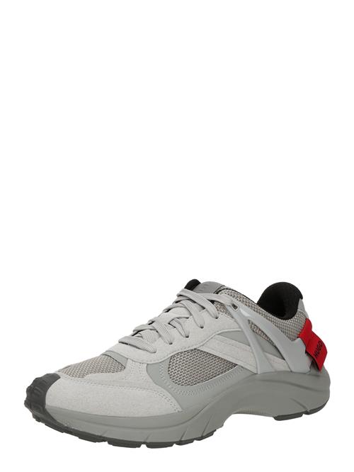 HUGO Sneaker low  grå / rød