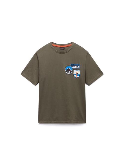 NAPAPIJRI Bluser & t-shirts 'S-Montepiana'  blå / oliven / sort / hvid