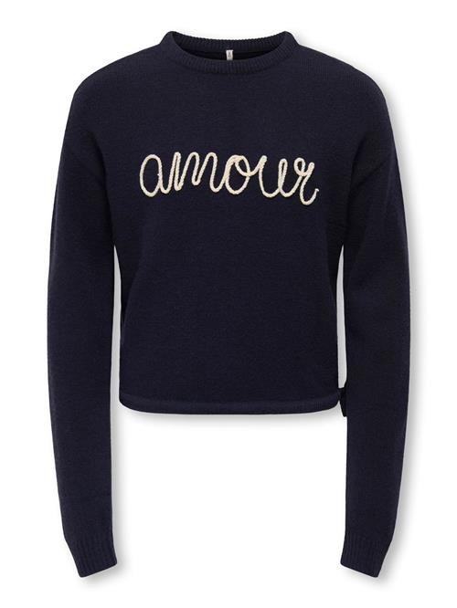ONLY GIRLS Pullover 'KOGKatia'  navy / hvid