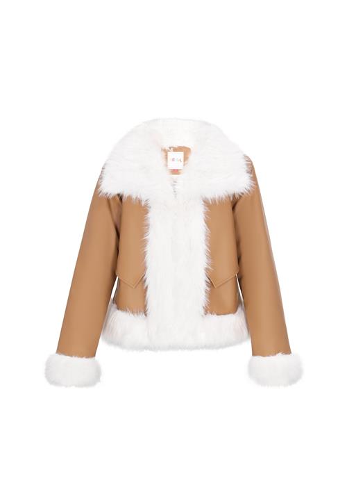 IZIA Vinterjakke 'Fashion Look'  karamel / hvid