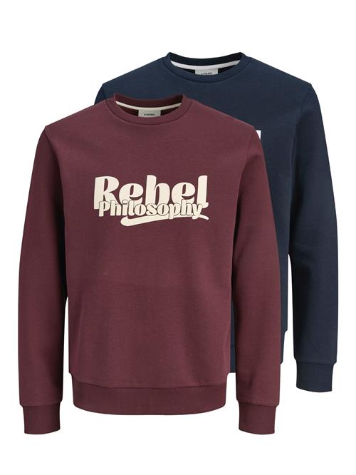 JJ Rebel Sweatshirt 'JREBRAKIM'  natblå / aubergine / hvid
