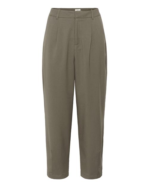 Kaffe Bukser med lægfolder 'KAMerle'  oliven