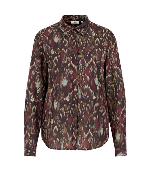 WE Fashion Bluse  lyseblå / gul / vinrød / mørkerød