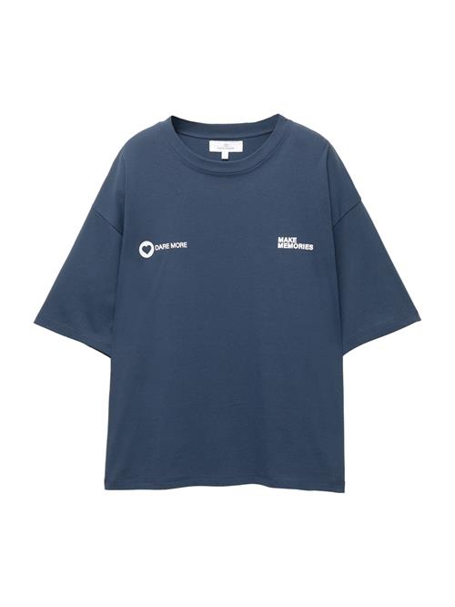 Pull&Bear Oversized bluse 'PACIFIC'  navy / hvid