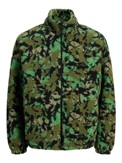 JACK & JONES Fleecejakke  turkis / oliven / sort