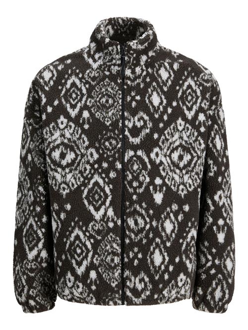 JACK & JONES Fleecejakke  mørkegrå / hvid