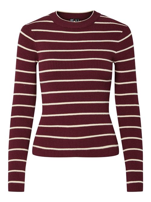 PIECES Pullover  carminrød / naturhvid