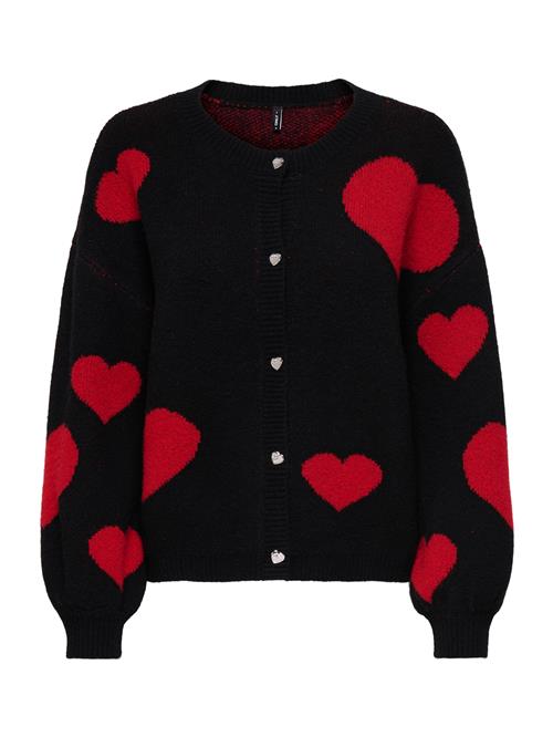 ONLY Cardigan 'ONLLove'  blodrød / sort