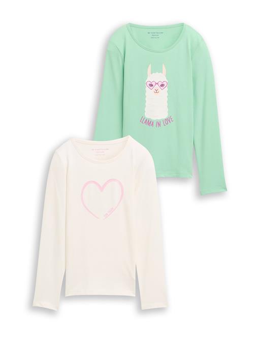 TOM TAILOR Bluser & t-shirts  lysegrøn / blomme / orkidee / uldhvid