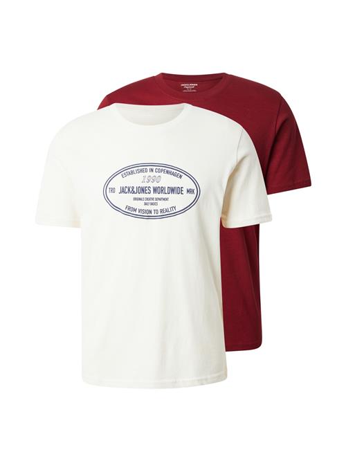 JACK & JONES Bluser & t-shirts 'JORYORK'  navy / mørkerød / uldhvid