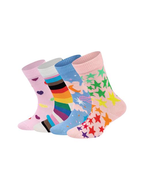 Happy Socks Sokker 'Pink Sky'  blå / gul / lilla / pink / hvid