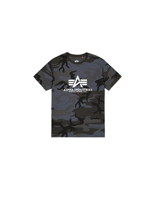 ALPHA INDUSTRIES Bluser & t-shirts 'Basic Logo Camo'  grå / sort / hvid