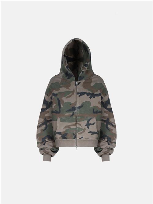 ENRAGE Sweatshirt 'CAMO ZIP'  grøn-meleret