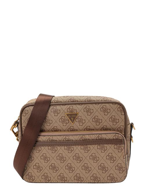 GUESS Skuldertaske 'MILANO CROSSBODY DOUBLE ZIP'  beige / brun