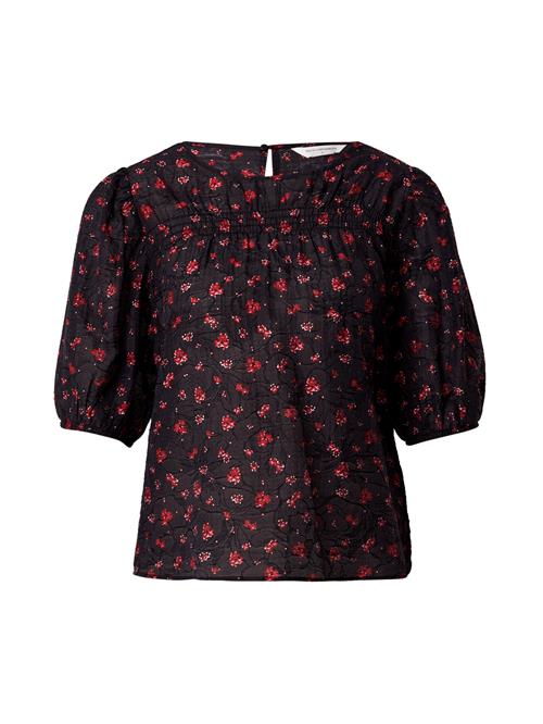 MSCH COPENHAGEN Bluse 'Nancy'  mørkerød / sort / hvid