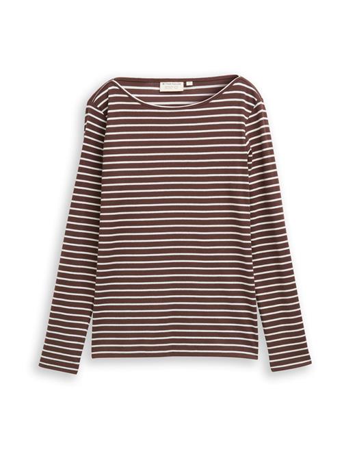 TOM TAILOR Shirts  mørkebrun / hvid