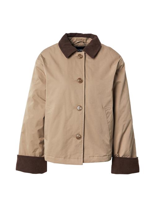 PIECES Overgangsjakke 'PCJORMA'  mørkebrun / greige