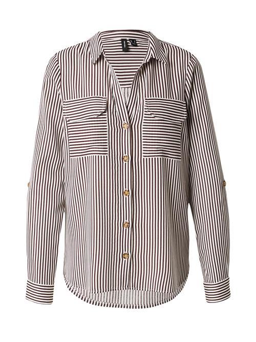 VERO MODA Bluse 'VMBUMPY'  vinrød / hvid