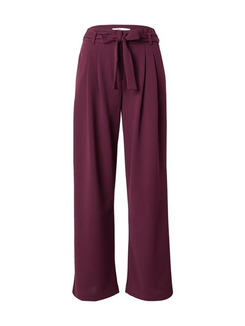 ONLY Bukser med lægfolder 'ONLEVI'  vinrød