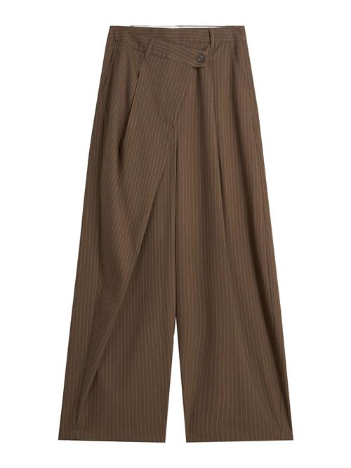 Bershka Bukser  mørkebrun / offwhite