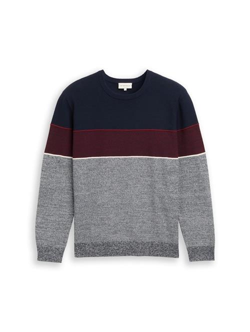 TOM TAILOR Pullover  navy / grå-meleret / mørkerød