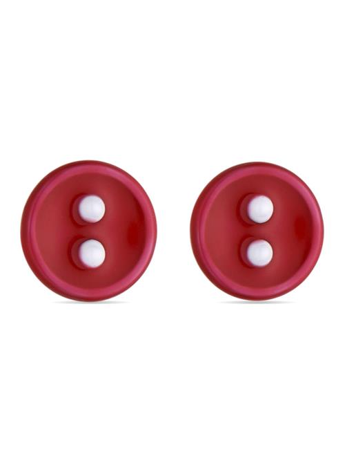 Luxenter Øreringe 'Lyros'  rød / sølv / hvid