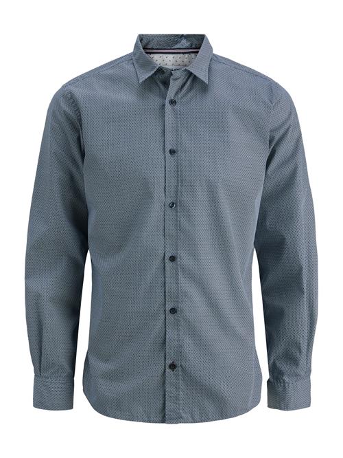 JACK & JONES Skjorte 'JJMATHEO'  natblå / lyseblå / hvid