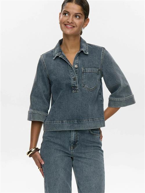 NÜMPH Bluse 'NUTORONTO'  blå / blue denim