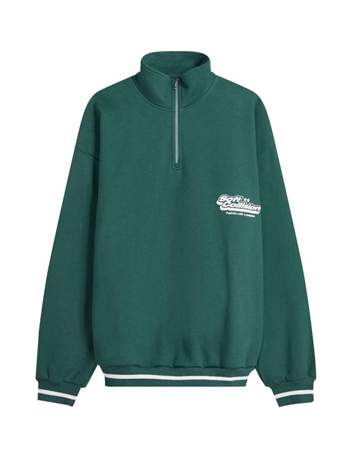 Bershka Sweatshirt  grøn / hvid