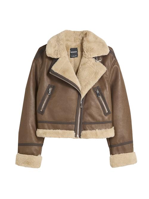 Bershka Vinterjakke  beige / brun / mørkebrun