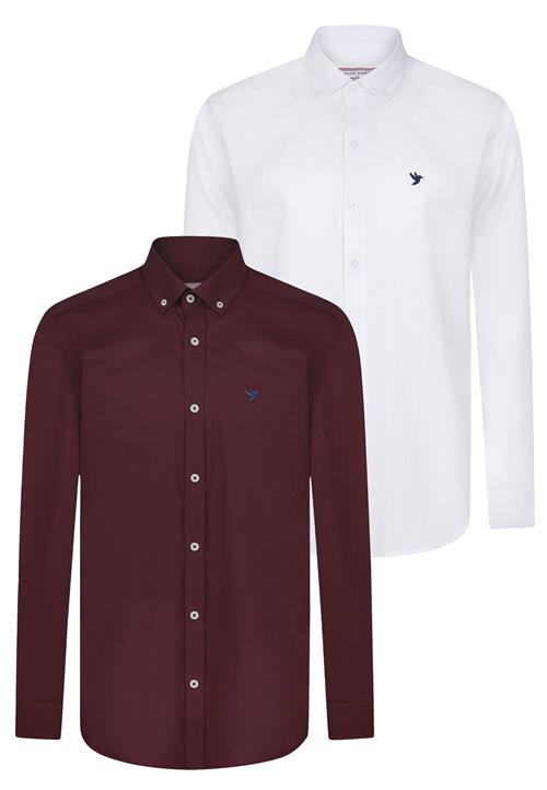 Felix Hardy Skjorte  blå / mørkerød / hvid