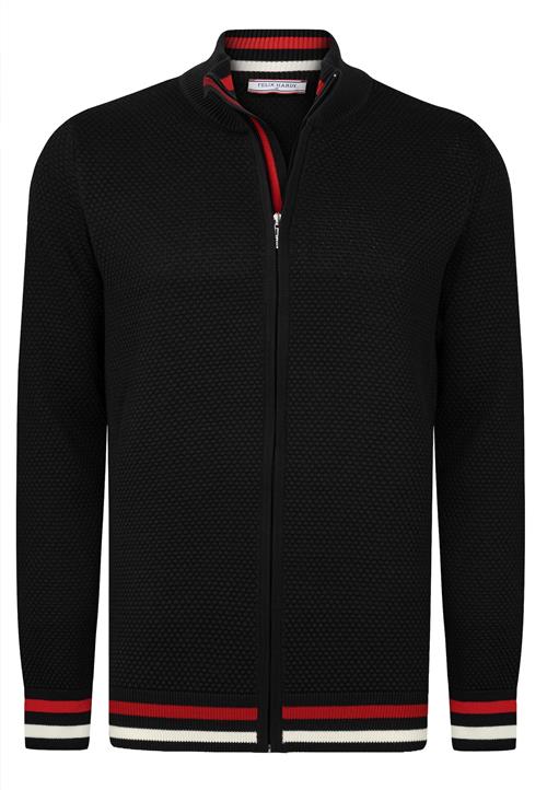 Felix Hardy Cardigan  rød / sort / hvid