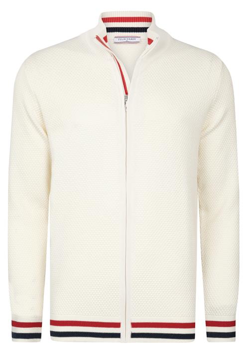 Felix Hardy Cardigan  ecru / blå / rød