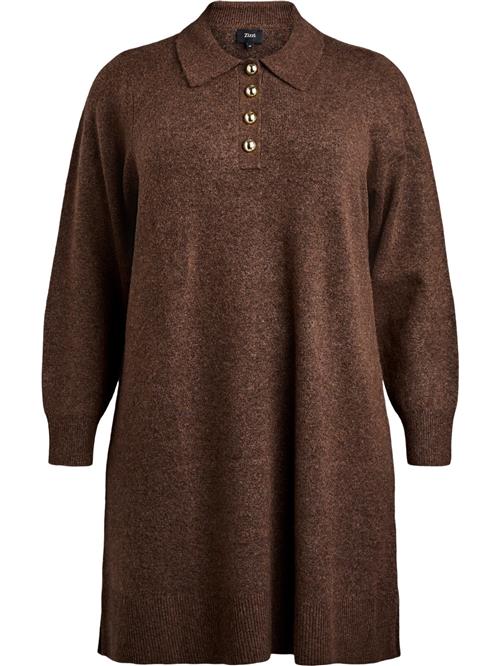 Zizzi Strikkjole 'MVISTA'  brun