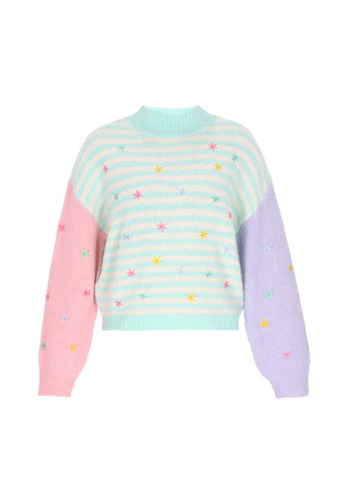 MYMO Pullover  mint / lyselilla / gammelrosa