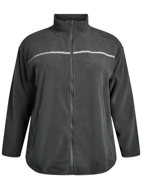 Active by Zizzi Fleecejakke 'Aodi'  mørkegrå / hvid