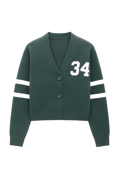 studioselect Cardigan 'Daniela'  mørkegrøn / sort / hvid